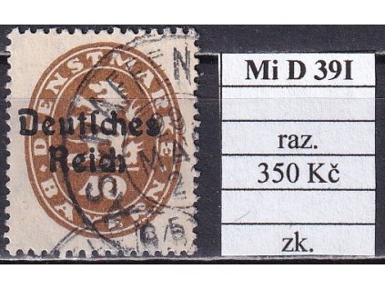 Deutsches Reich Mi D 39 I razítkované zkoušené