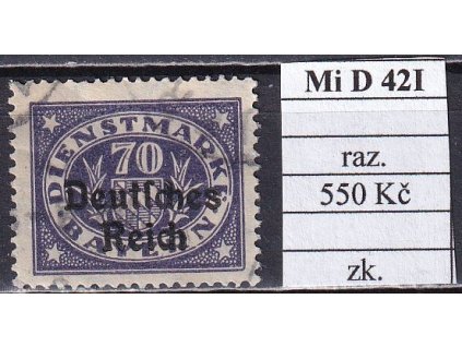 Deutsches Reich Mi D 42 I razítkované zkoušené