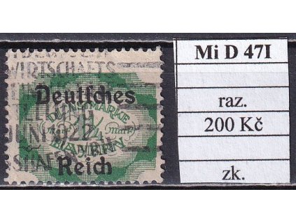 Deutsches Reich Mi D 47 I razítkované zkoušené