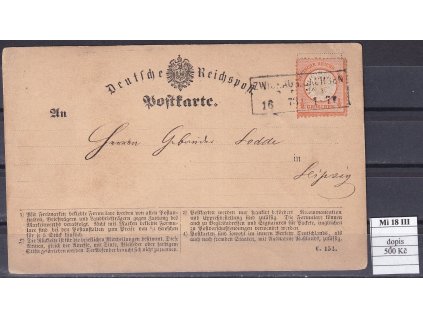 Deutsches Reich Mi 18 III dopis