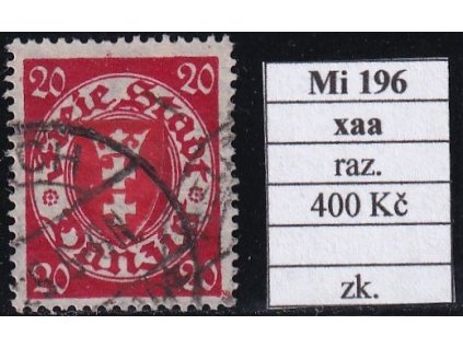 Danzig Mi 196 xaa razítkované zkoušené