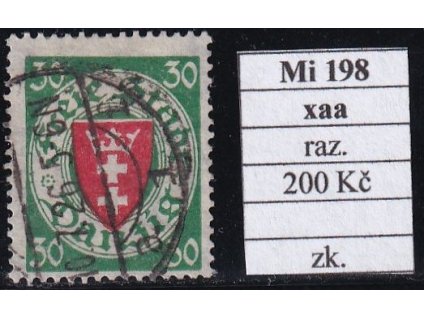Danzig Mi 198 xaa razítkované zkoušené