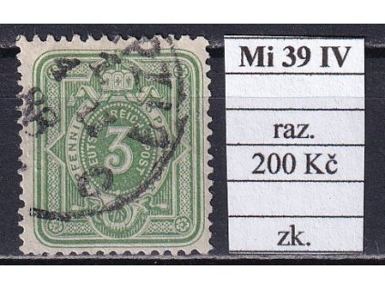 Deutsches Reich Mi 39 IV razítkované zkoušené