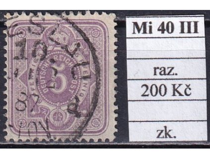 Deutsches Reich Mi 40 III razítkované zkoušené