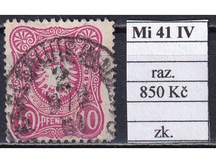 Deutsches Reich Mi 41 IV razítkované zkoušené