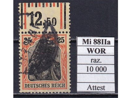 Deutsches Reich Mi 88 II a W OR razítkované Attest