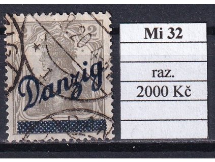 Danzig Mi 32 razítkované