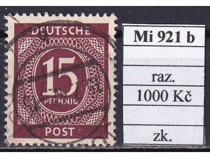 Kontrollrat Mi 921 b razítkované razítkované zkoušené