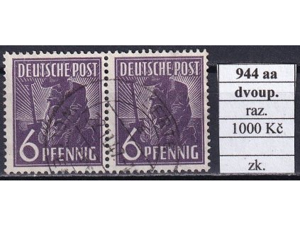 Kontrollrat Mi 944 aa dvoupáska razítkované zkoušené
