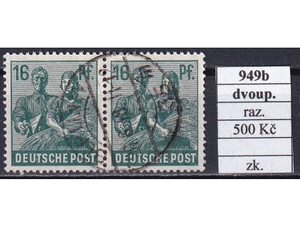 Kontrollrat Mi 949 b dvoupáska razítkované zkoušené