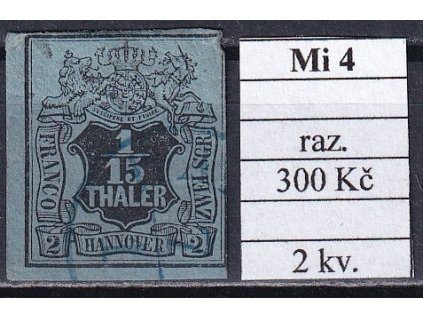 Hannover Mi 4 razítkované 2. kvalita