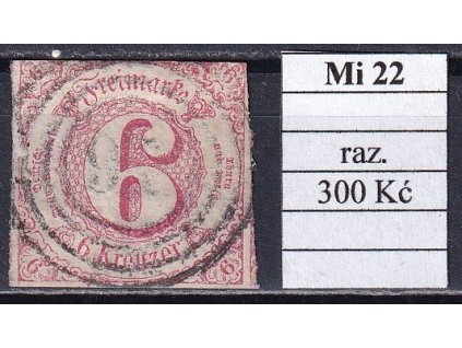 Thurn und Taxis Mi 22 razítkované