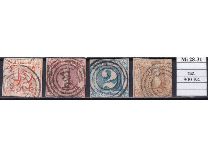 Thurn und Taxis Mi 28-31 razítkované