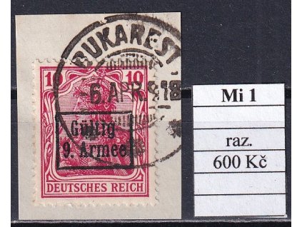 9. Armee Mi 1 razítkované
