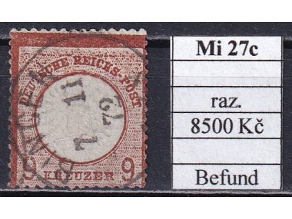 Deutsches Reich Mi 27c razítkované Befund dv.
