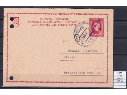ČSR II CDV VII dopisnica