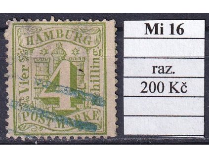 Hamburg Mi 16 razítkované