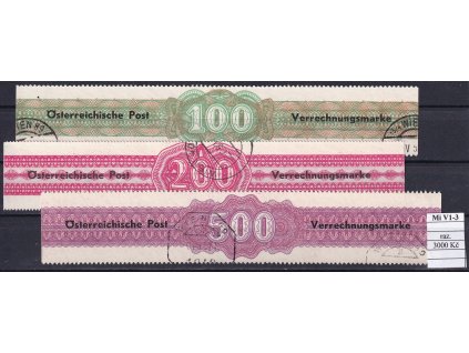 Rakousko Mi V 1-3 razítkované