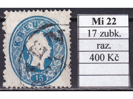 Rakousko Mi 22 17 zoubků razítkované