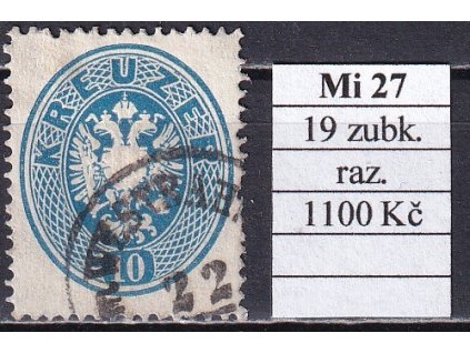 Rakousko Mi 27 19 zoubků razítkované