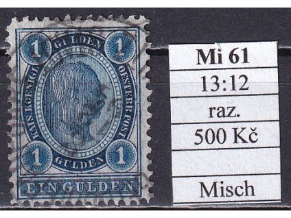 Rakousko Mi 61 smíšené zoubkování razítkované