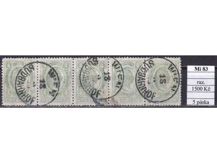 Rakousko Mi 83 5-páska razítkované