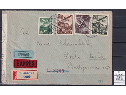 Slovenský stát Sy L 2,4,5,7 dopis