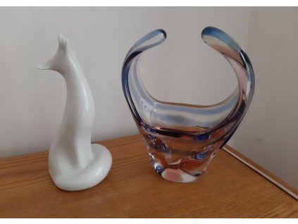 Košík z hutního skla - kolekce Niagara, K. Zemek