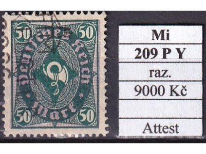 Deutsches Reich Mi 209 PY razítkované Attest