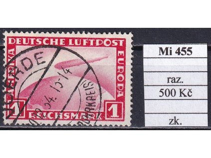 Deutsches Reich Mi 455 razítkované zkoušené