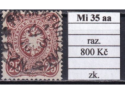 Deutsches Reich Mi 35 aa razítkované zkoušené