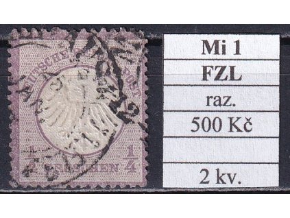 Deutsches Reich Mi 1 FZL razítkované 2. kvalita
