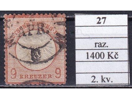 Deutsches Reich Mi 27 razítkované 2. kvalita