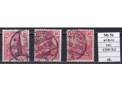 Deutsches Reich Mi 56 a+b+c razítkované zkoušené