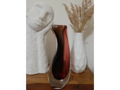 Rubínová váza z hutního skla - Art Glass PRINC