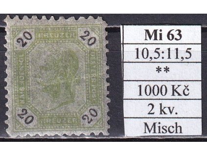 Rakousko Mi 63 smíšené zoubkování svěží 2. kvalita