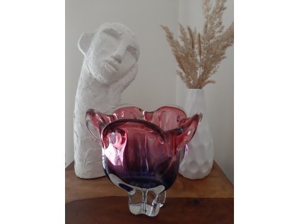 Luxusní žardinka z hutního skla - Josef Hospodka