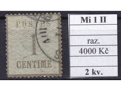 Elsass und Lothringen Mi 1 II razítkované 2 kv.