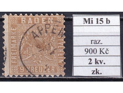Baden Mi 15 b razítkované zkoušené 2 kv.