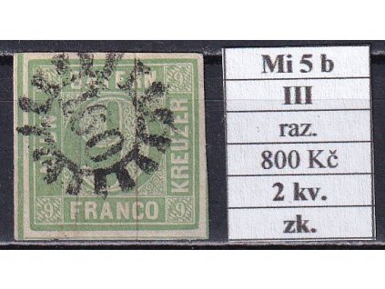 Bayern Mi 5 b III razítkované zkoušené 2 kv.