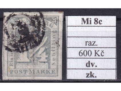 Hamburg Mi 8 c razítkované zkoušené dv.