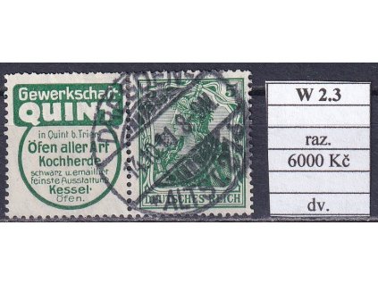 Deutsches Reich Mi W 2.3 razítkované dv.