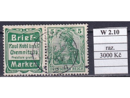 Deutsches Reich Mi W 2.10 razítkované