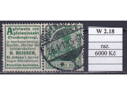 Deutsches Reich Mi W 2.18 razítkované