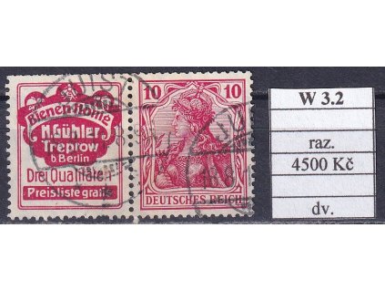 Deutsches Reich Mi W 3.2 razítkované dv.