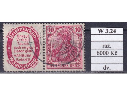 Deutsches Reich Mi W 3.24 razítkované dv.