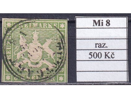 Wurttemberg Mi 8 razítkované