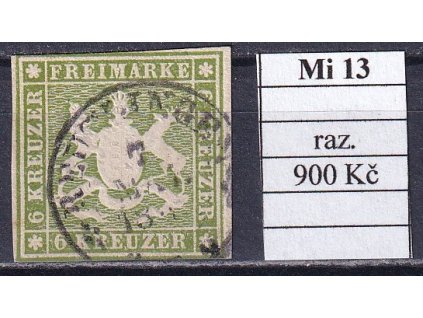 Wurttemberg Mi 13 razítkované