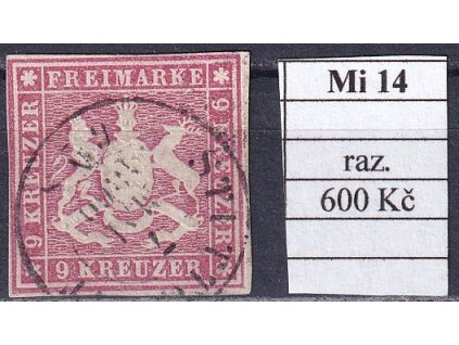 Wurttemberg Mi 14 razítkované