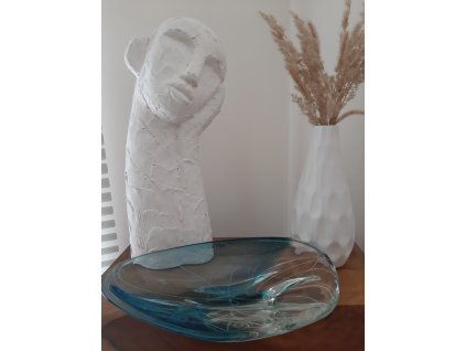 Luxusní mísa z hutního skla se zataveným dekorem